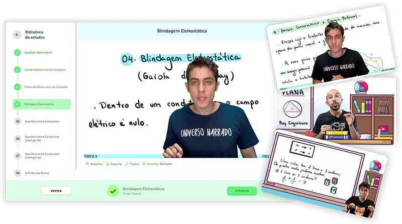 Interface das aulas do Universo Narrado