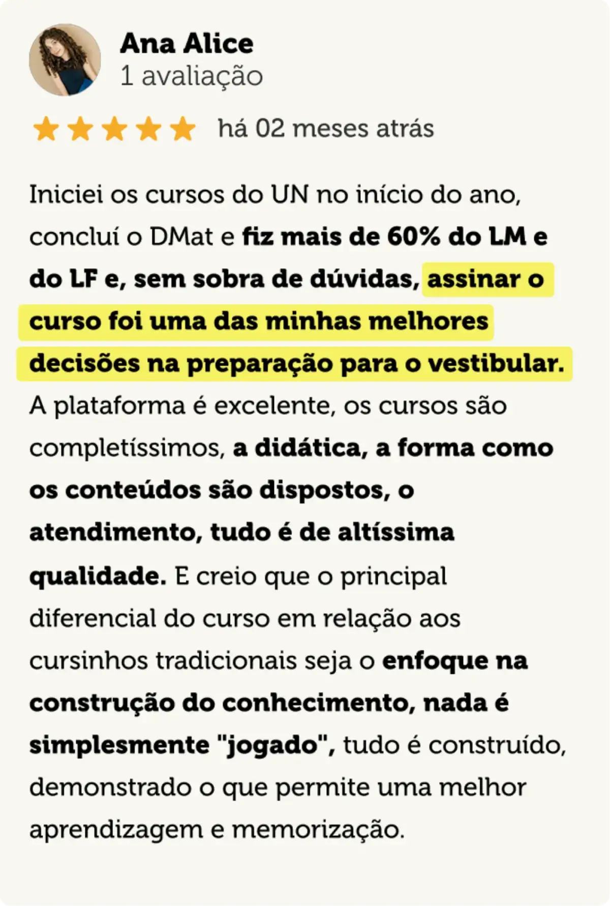 Avaliação no Google - print