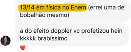 Print de conversa no Instagram