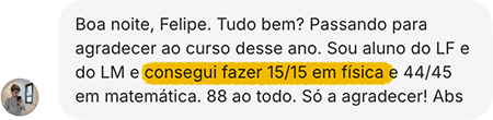 Print de conversa no Instagram